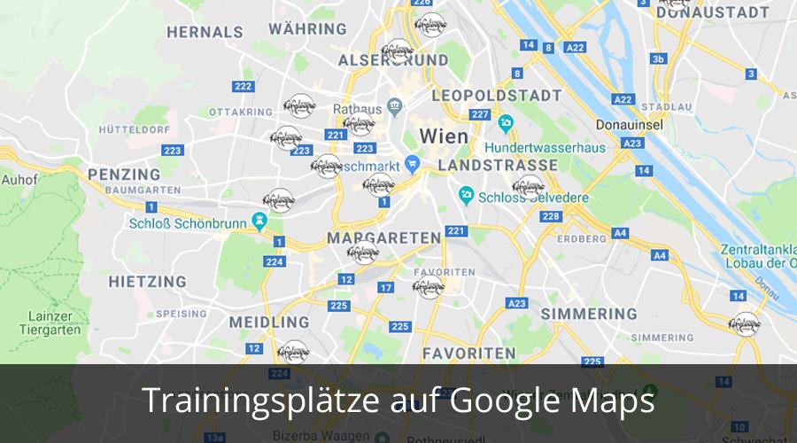 Trainingsplätze auf Google Maps