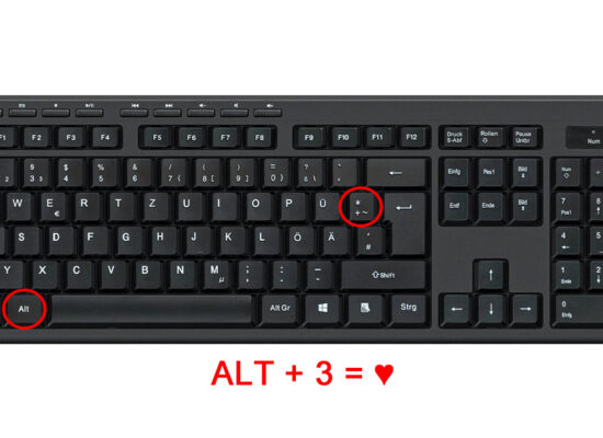 herz zeichen tastatur